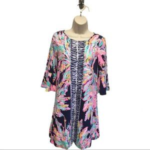 Lilly Pulitzer Ophelia Dress Bright Navy Al Fresco Engineered Floral S NWT $178